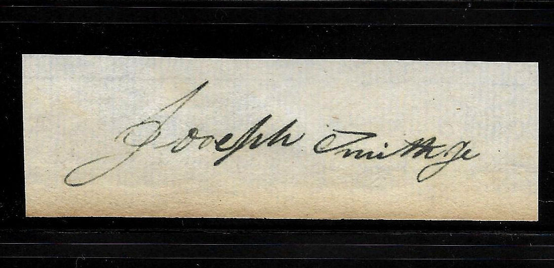 Joseph Smith Jr Mormon Autograph Reprint On Genuine Original Period 1830s Paper 