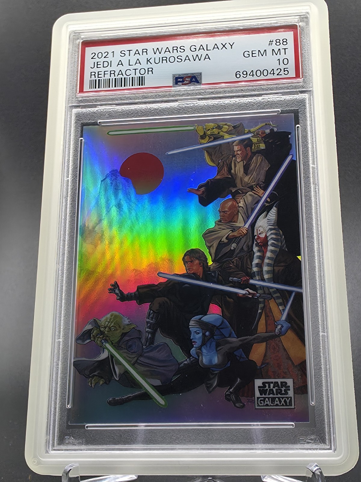 Topps 2021 Star Wars Galaxy #88 Jedi A La Kurosawa Refractor PSA 10