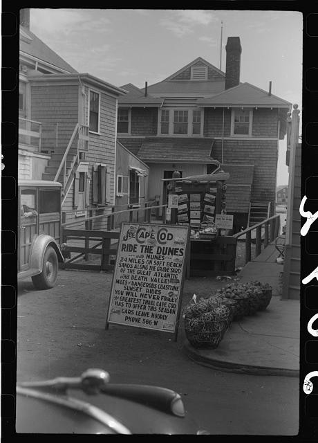 Provincetown Massachusetts 1940 Cape Cod street scene signboard dunes