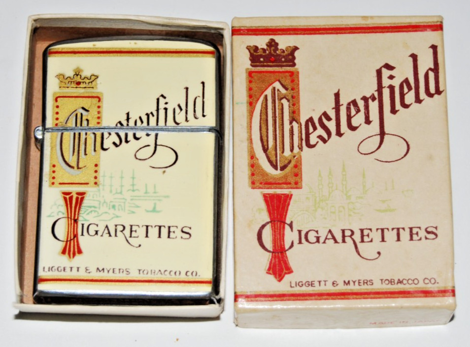 Vintage Chesterfield Cigarettes Advertising Lighter Continental Japan Boxed 1960