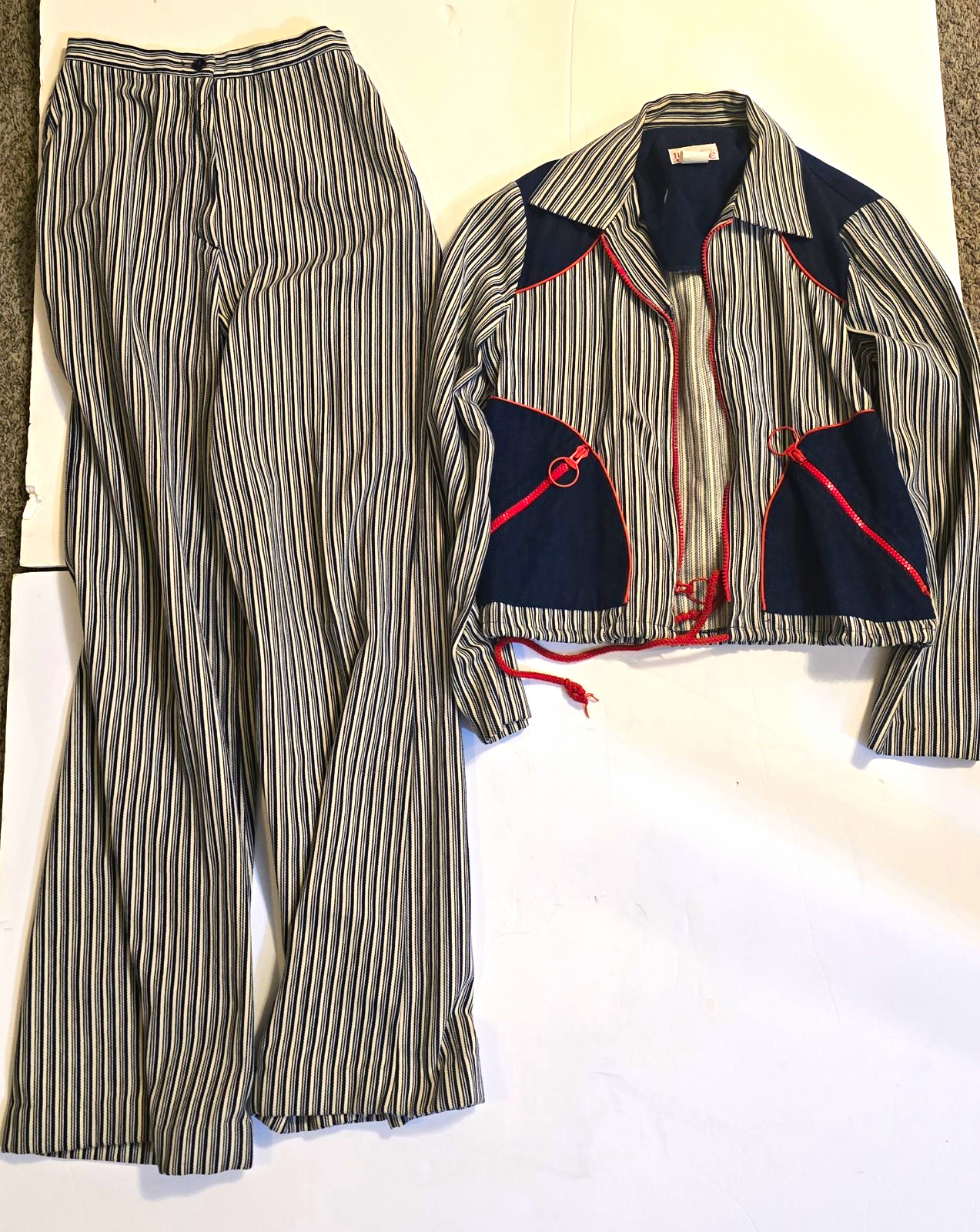 Vintage 70s Juniors By JIM N ME Striped 2pc Set Size 5 (Fits Like Modern Xs)