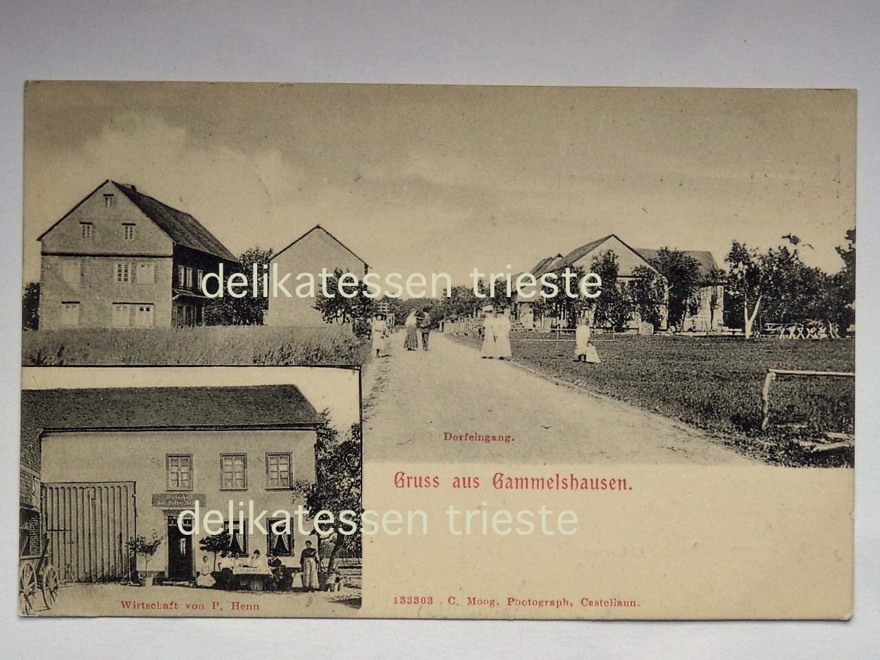 GAMMELSHAUSEN Gruss Wirtschaft Henn Gasthaus Germania Germany AK old postcard