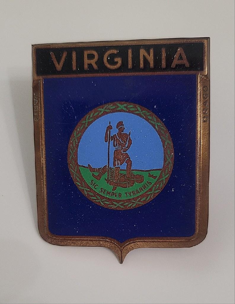 Drago Car Badge State of Virginia 1950\'s RARE VERSION Only 146 produced