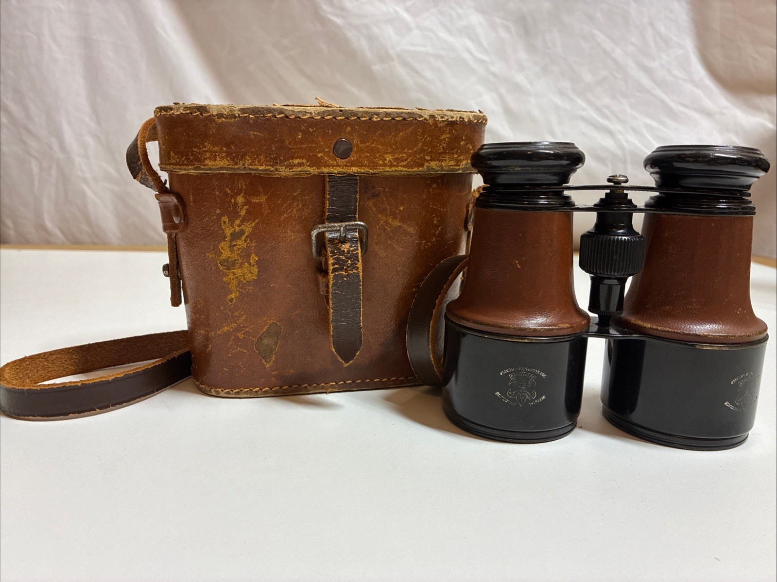 Vtg Official Boy Scouts of America (BSA) Field Glasses w/ WW I-II Binocular Case