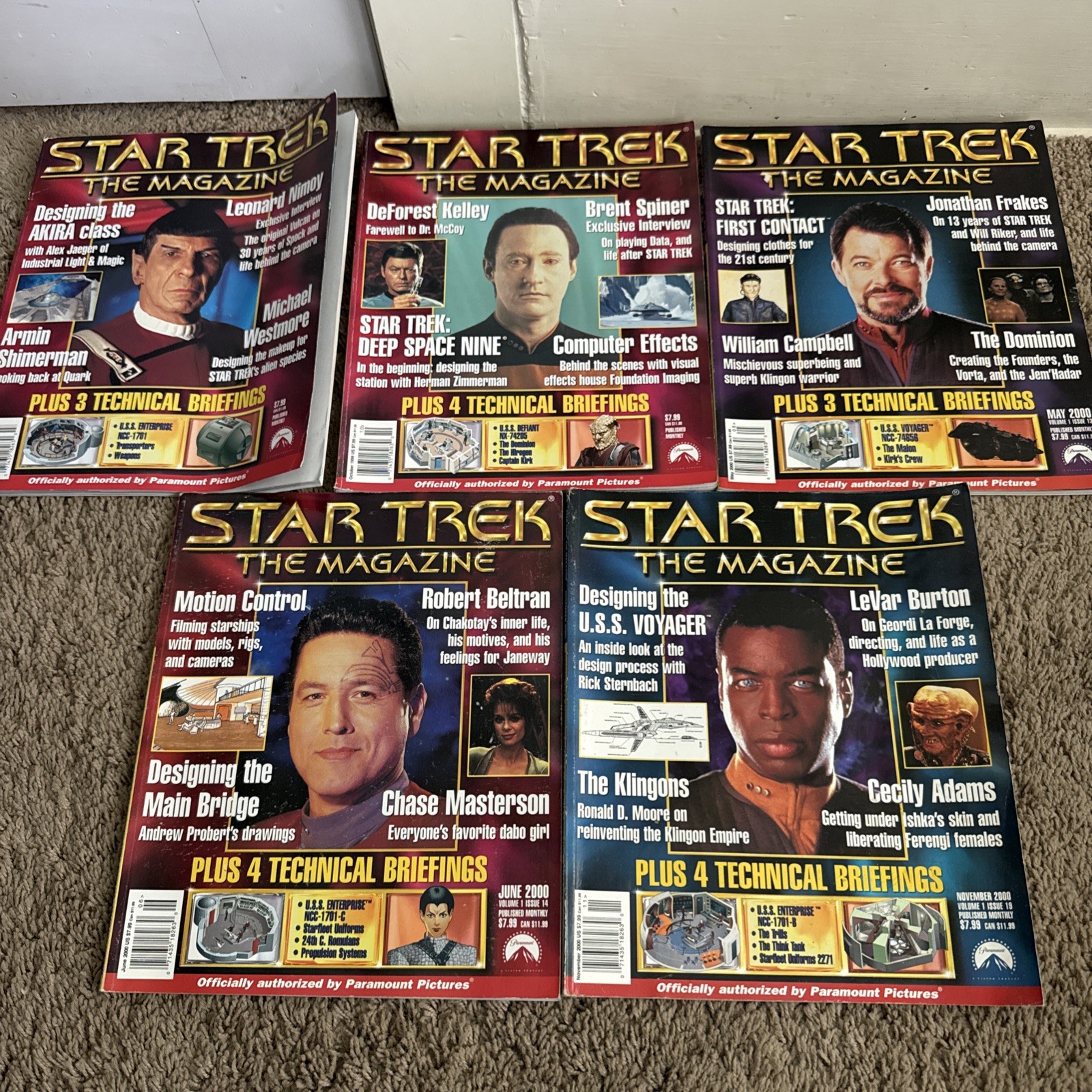 Star Trek The Magazine Lot of 5 - July 1999 - Oct 1999 - May/June/November 2000