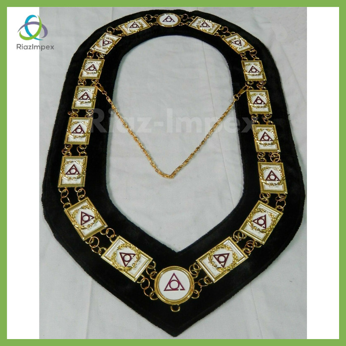 Masonic Regalia Ladies of Circle of Perfection Dress Gold Metal Chain Collar