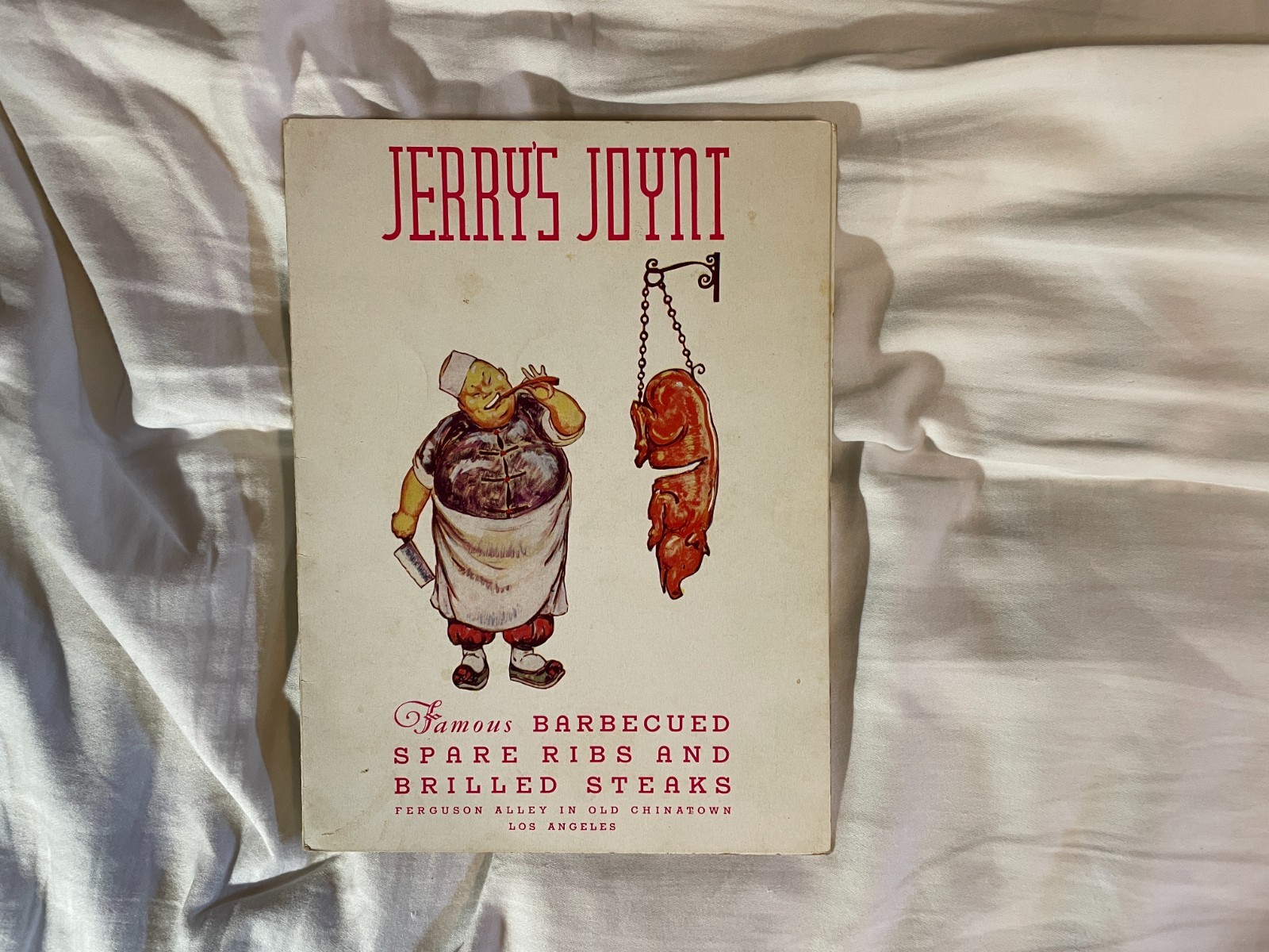 Jerry's Joint Restaurant Menu Los Angeles CA 1935 Vintage 1930's