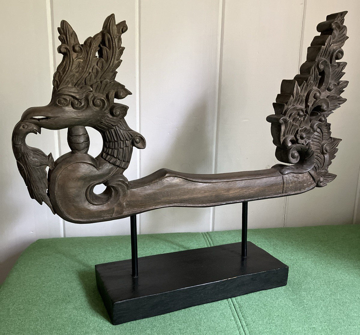 Antique? Vintage? Mounted Carved Wood Southeast Asian Naga Dragon 21”x17x1.5”