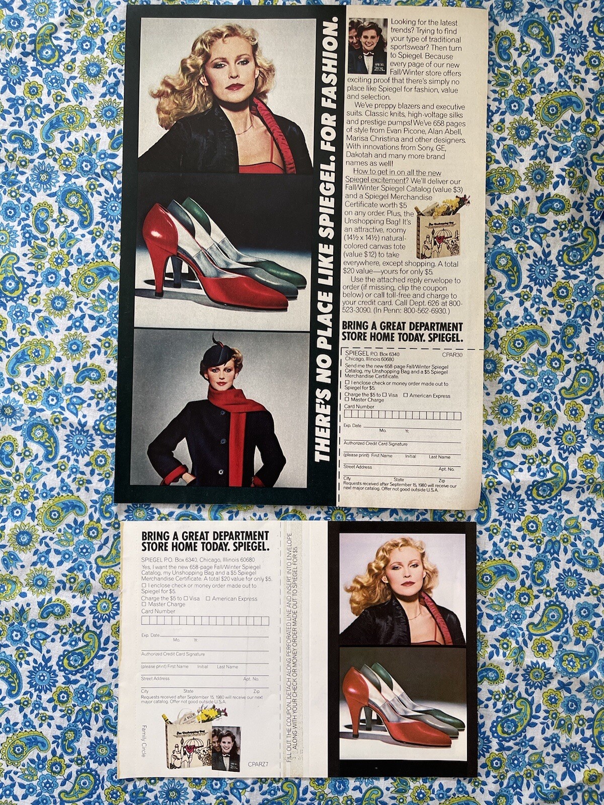 Vintage 1980 Spiegel Fall/Winter Catalog Print Ad- Ad Only
