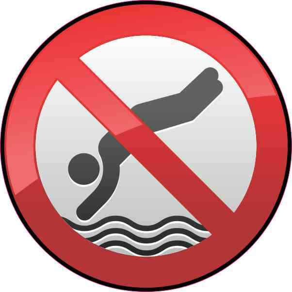 4 x 4 No Diving Sticker Vinyl Swimming Pool Safety Sign Caution Decal Stickers