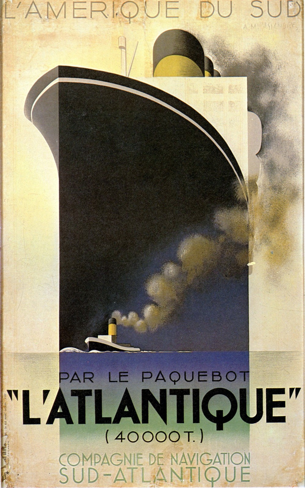 Vintage 1930s \'L\'Atlantique\' Art Deco Poster by Cassandre 🌊 24x36”