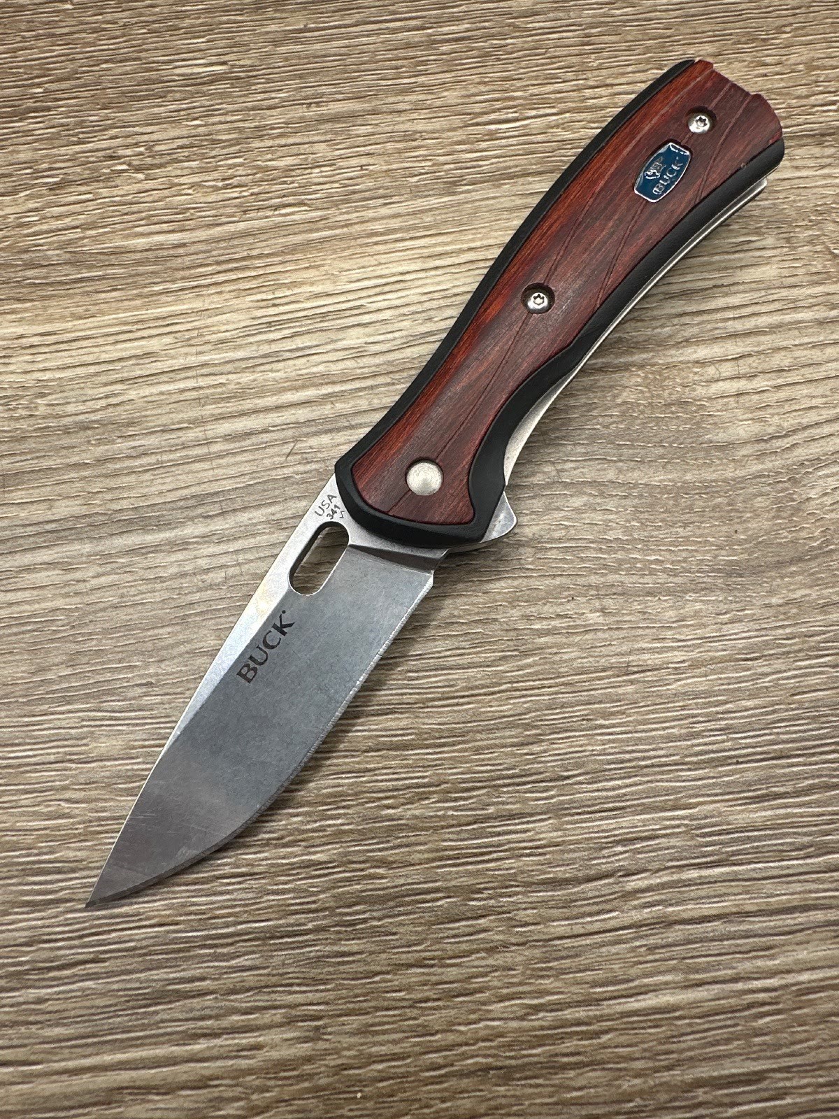 Buck 341 Vantage Avid Small Rosewood Drop Point Folding Pocket Knife USA Used