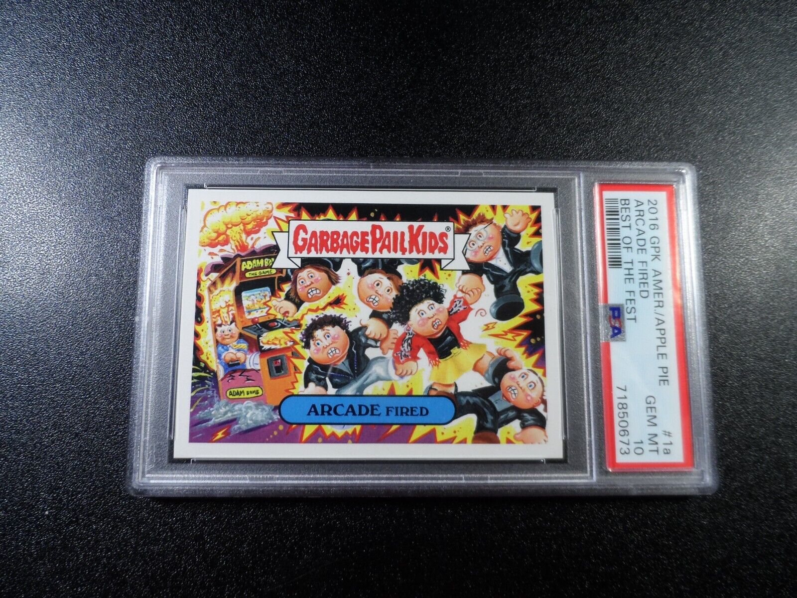 PSA 10 Arcade Fire Spoof Garbage Pail Kids Best of the Fest 16 Adam Bomb Game