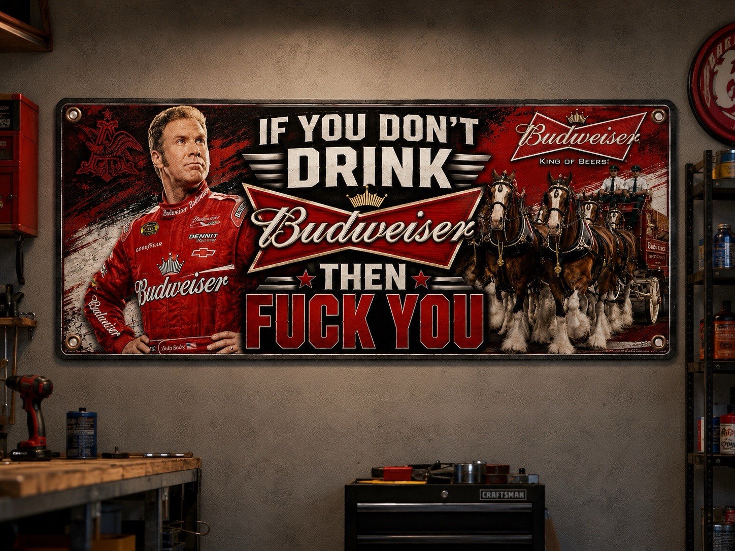 Budweiser ￼Beer Vinyl Banner sign signs mancave shop garage Dorm Decor