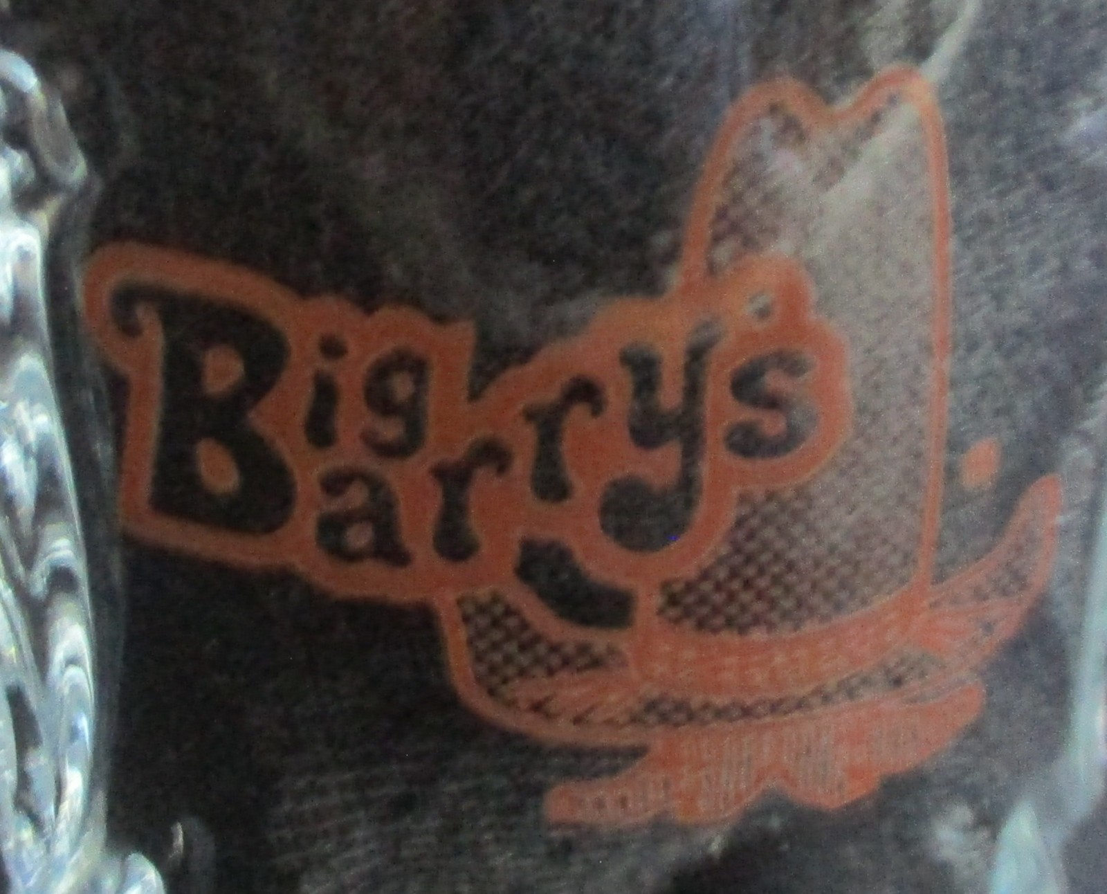 Vintage Souvenir Glass Boot Big Barry's Grub Restaurant Long Island New York