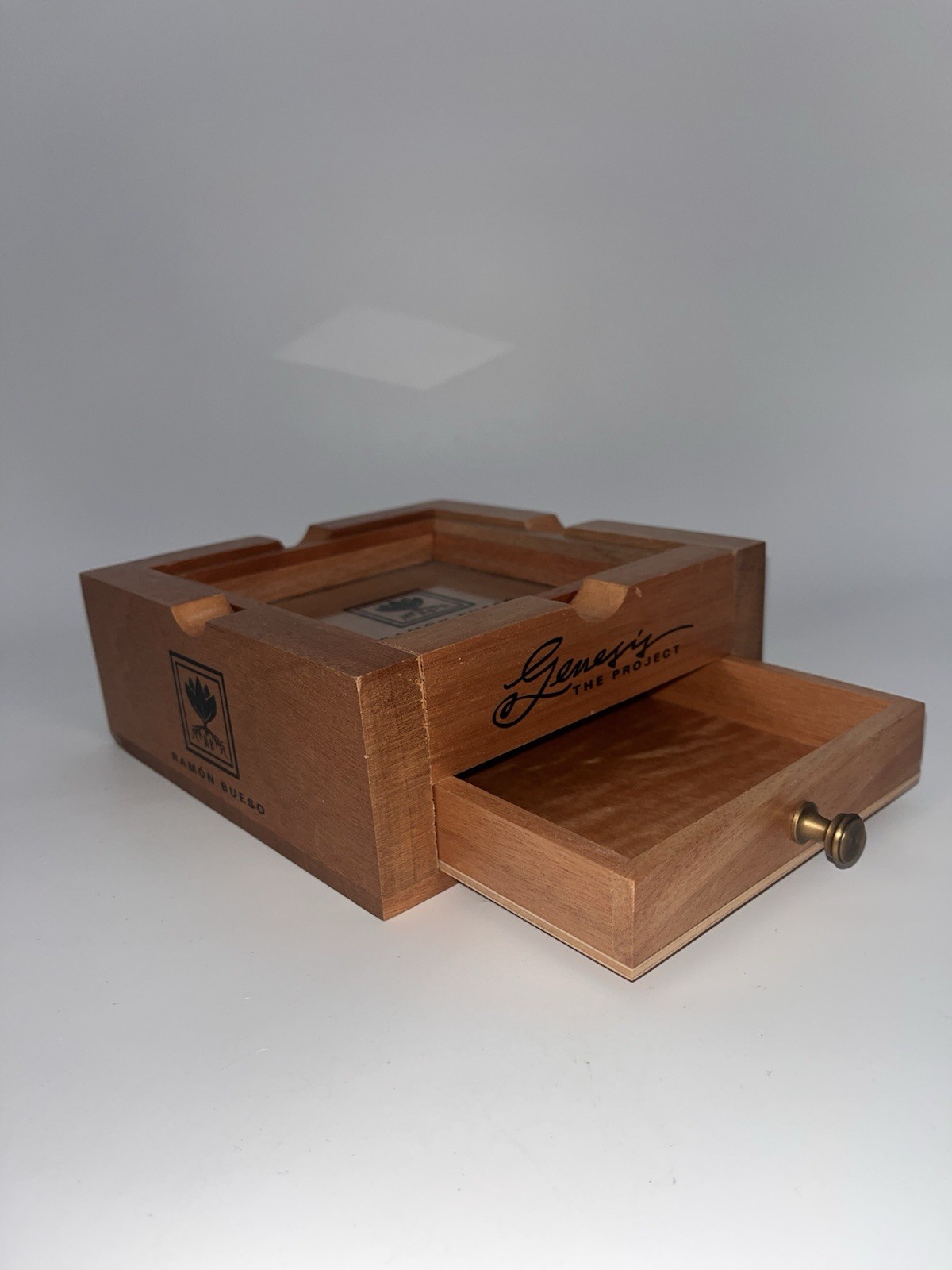 Ramon Bueso Genesis The Project Empty Wooden Cigar Box with Drawer