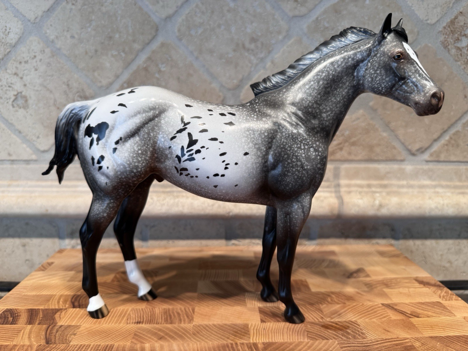 Peter Stone DAH Special Color Pattern ISH Custom Mane Tail Gray Appaloosa Horse