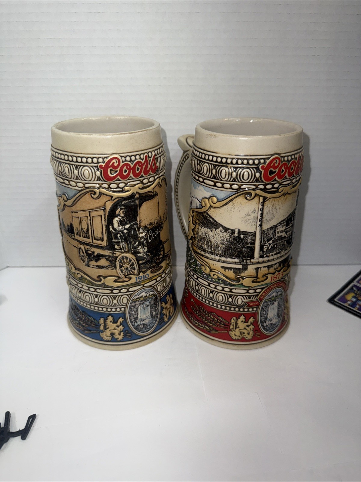 Adolph Coors 1988 and 1989 Collectable Steins Made in Brazil (2)