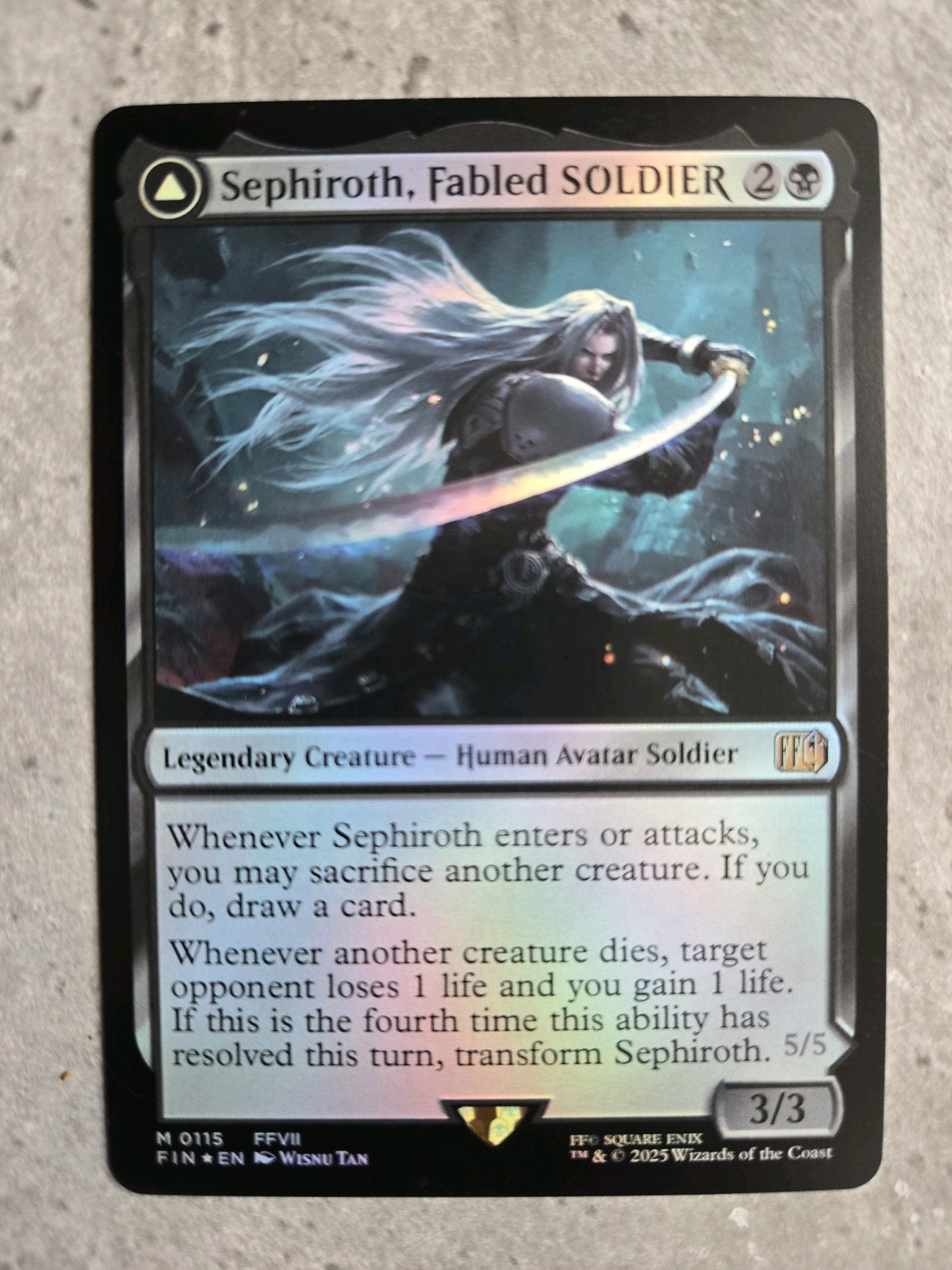 Sephiroth Fabled SOLDIER/Sephiroth One-Winged Angel Foil Final Fantasy MTG