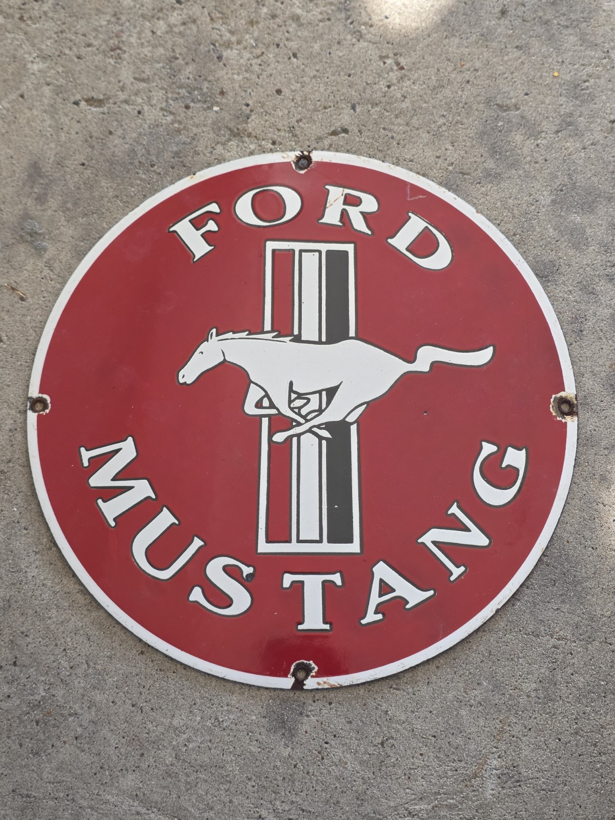 VINTAGE 1960'S FORD MUSTANG PORCELAIN DEALERSHIP SIGN 12
