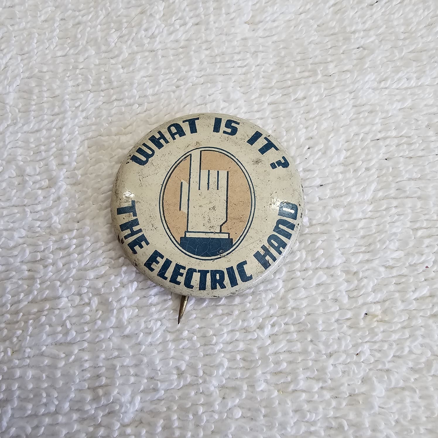 Vintage 1930s Hudson Electric Hand Pinback Button Auto Advertising Greenduck