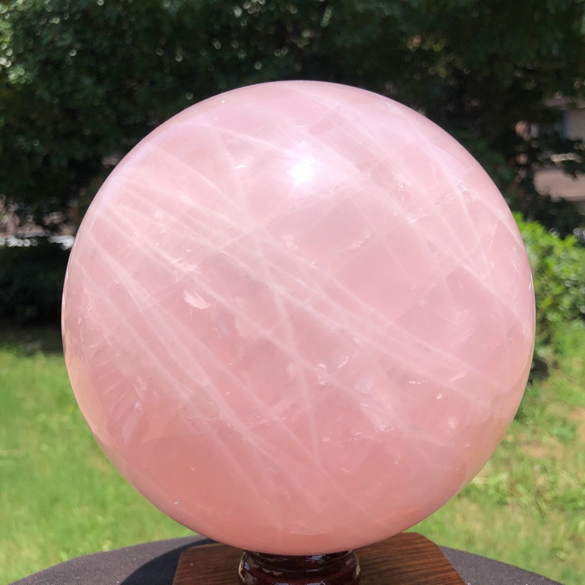 10.82LB Natural Pink Rose Quartz Crystal Sphere Ball Healing Reiki 6540