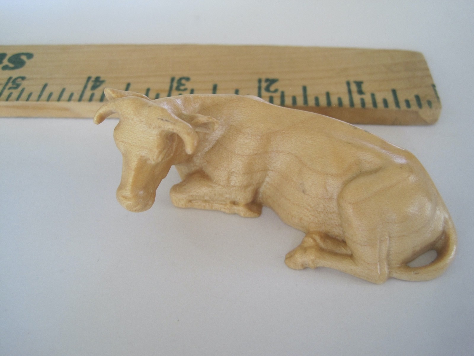 ANRI Carved Cow Nativity Italy