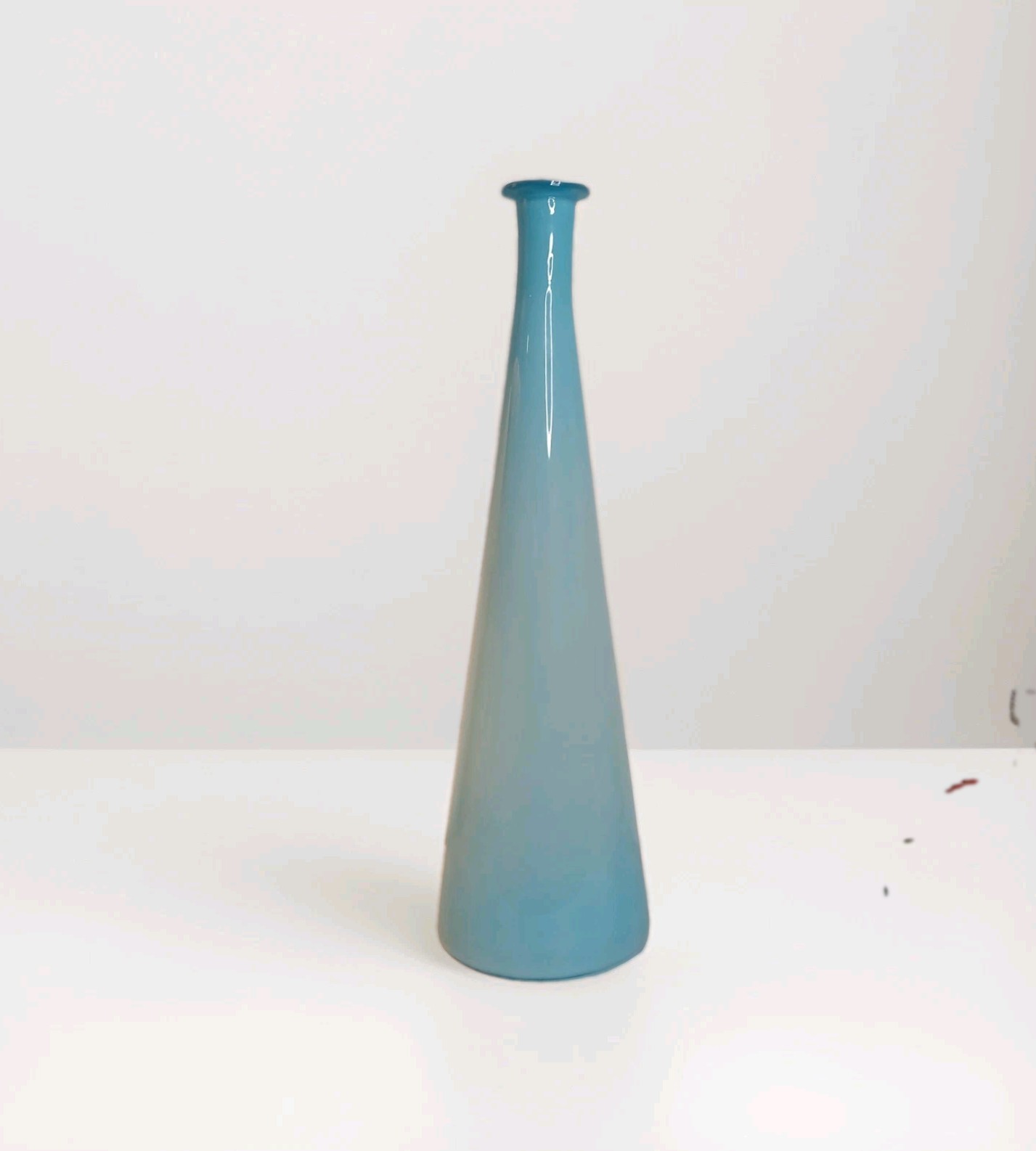 Vintage MCM  Italian Art  Empoli EPIC Sea Blue Glass Blue Vase 20\