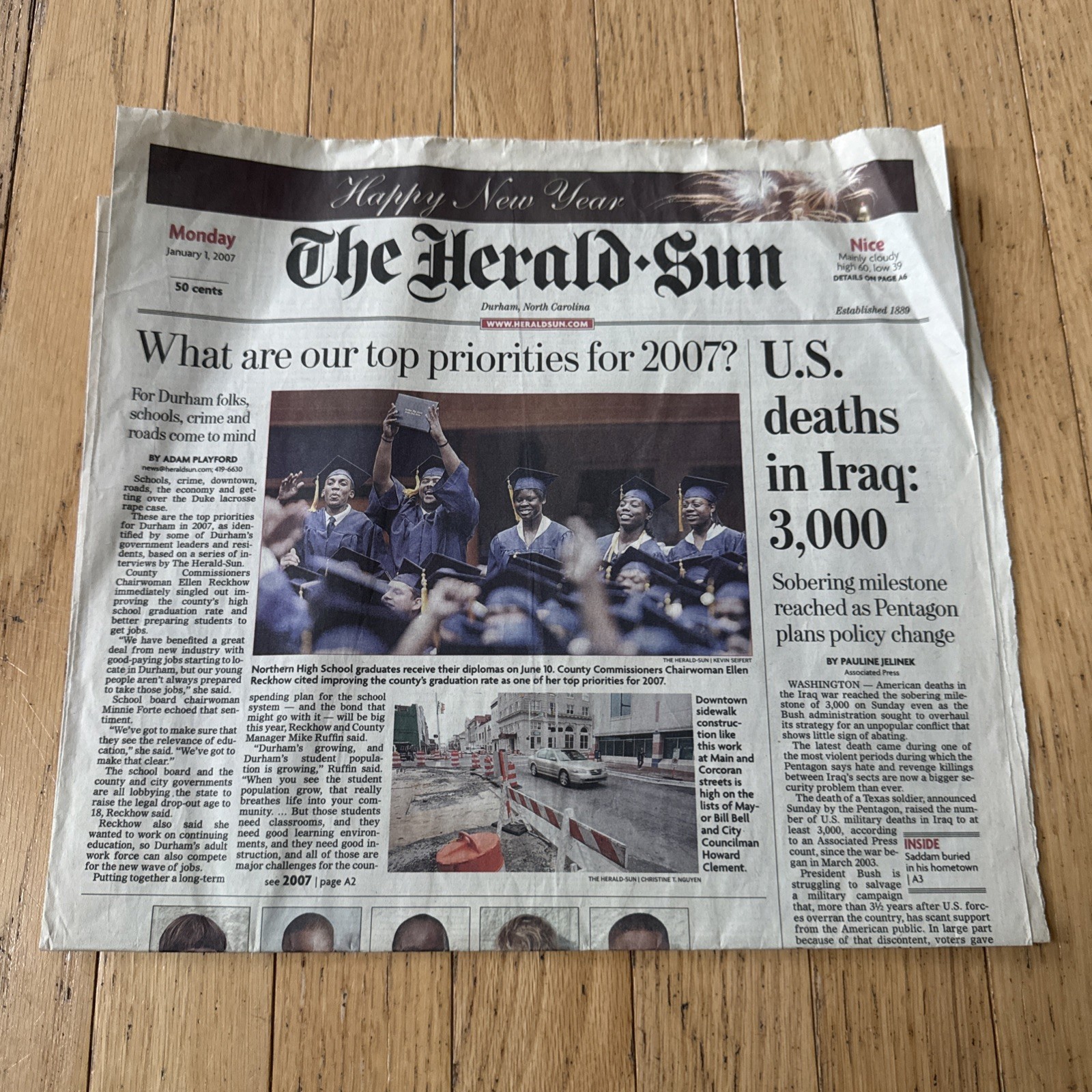 The Herald Sun January 1 2007 Newspaper Saddam Hussein Buried in Hometown Durham