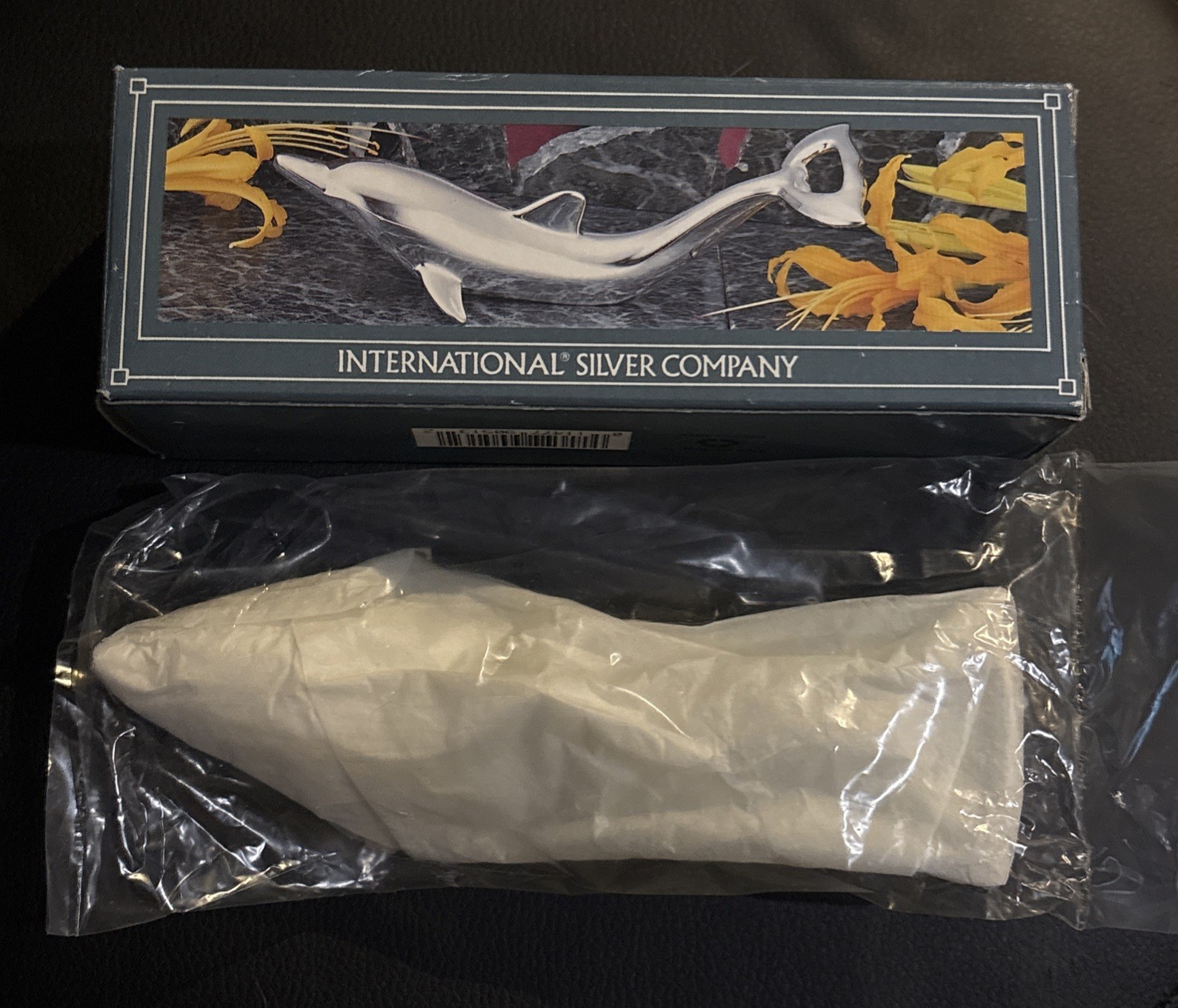 Vintage International Silver Company Dolphin Shaped Bottle Opener NIB Sealed