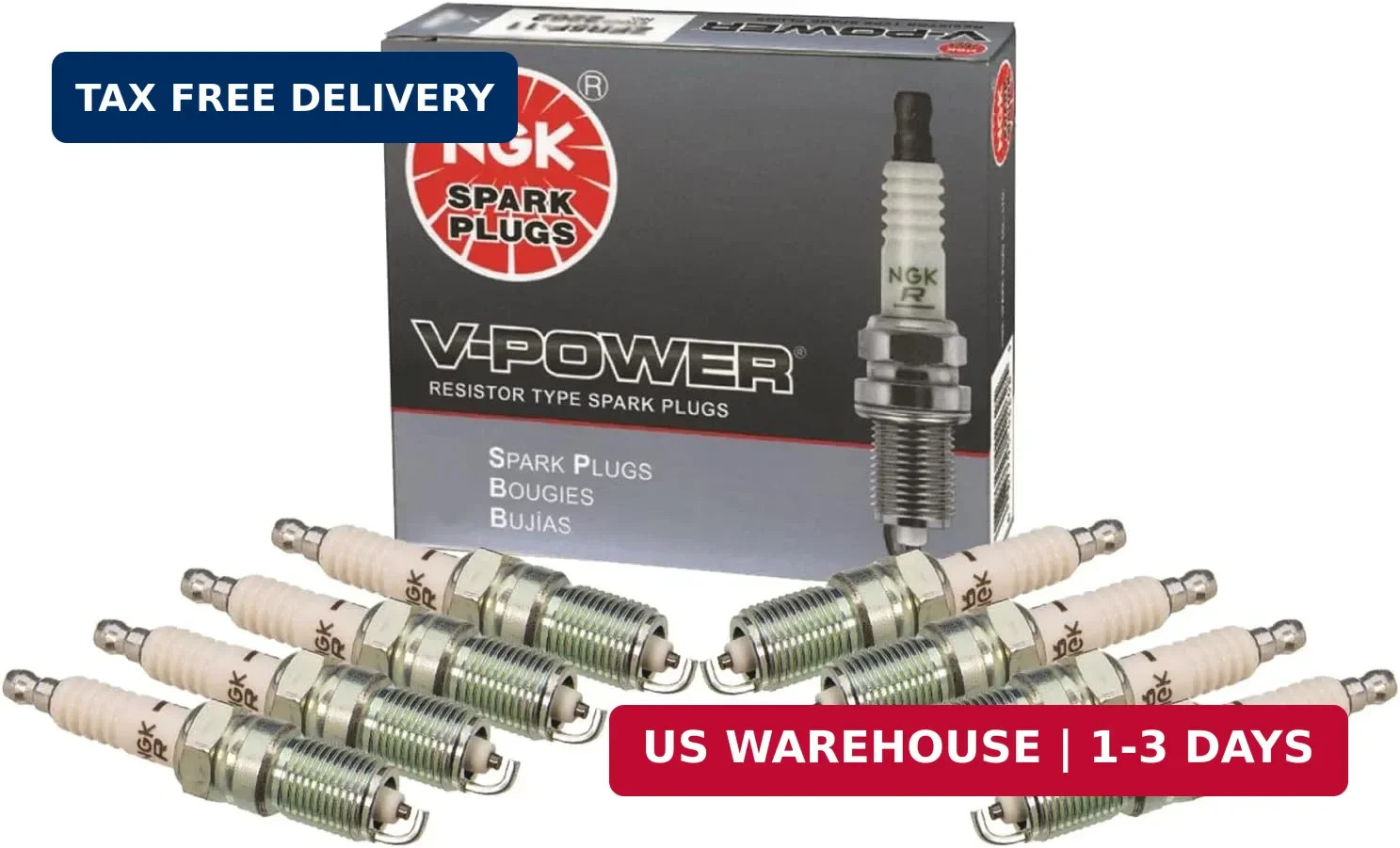 NGK Set of 8 Nickel VPower Spark Plugs For Buick Cadillac Chevy Ford GMC Pontiac