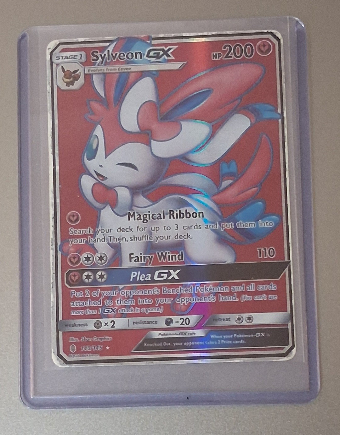 Sylveon GX 140/145 Guardians Rising - Pokémon TCG - Full Art Ultra Rare 