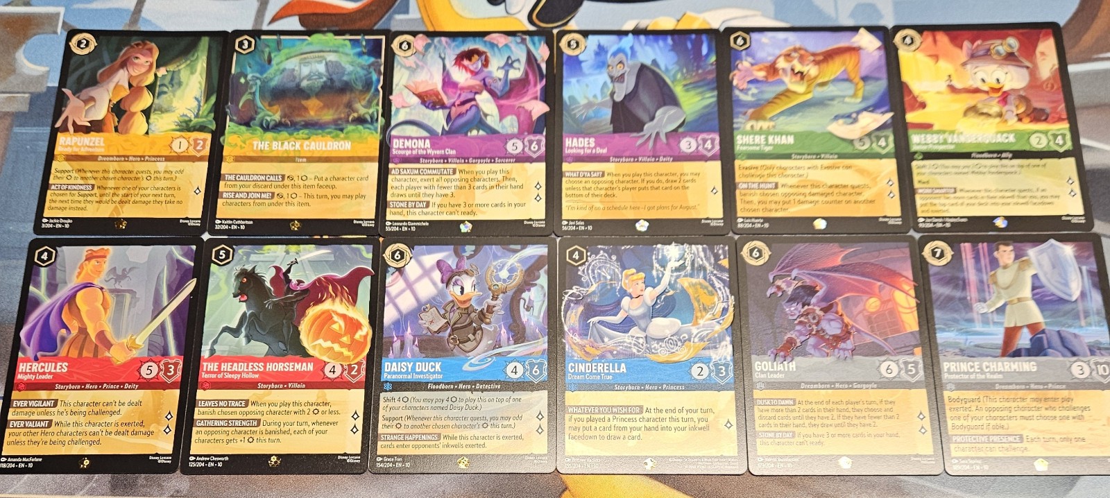 LORCANA #10 WHISPERS IN THE WELL COMPLETE BASE SET 1-204 + 84 COLD FOILS NO DUPS