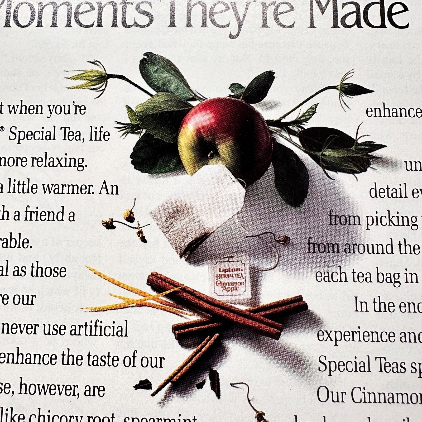 1990 Lipton Tea Sipping Something Special Vintage Print Ad Advert