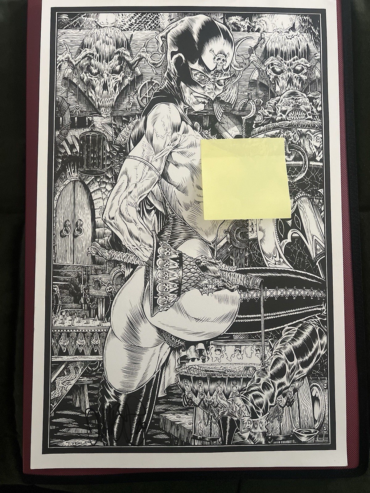 Signed SDCC 2026 Tim Vigil art print. Macabre Erotica - Black & White. Unframed