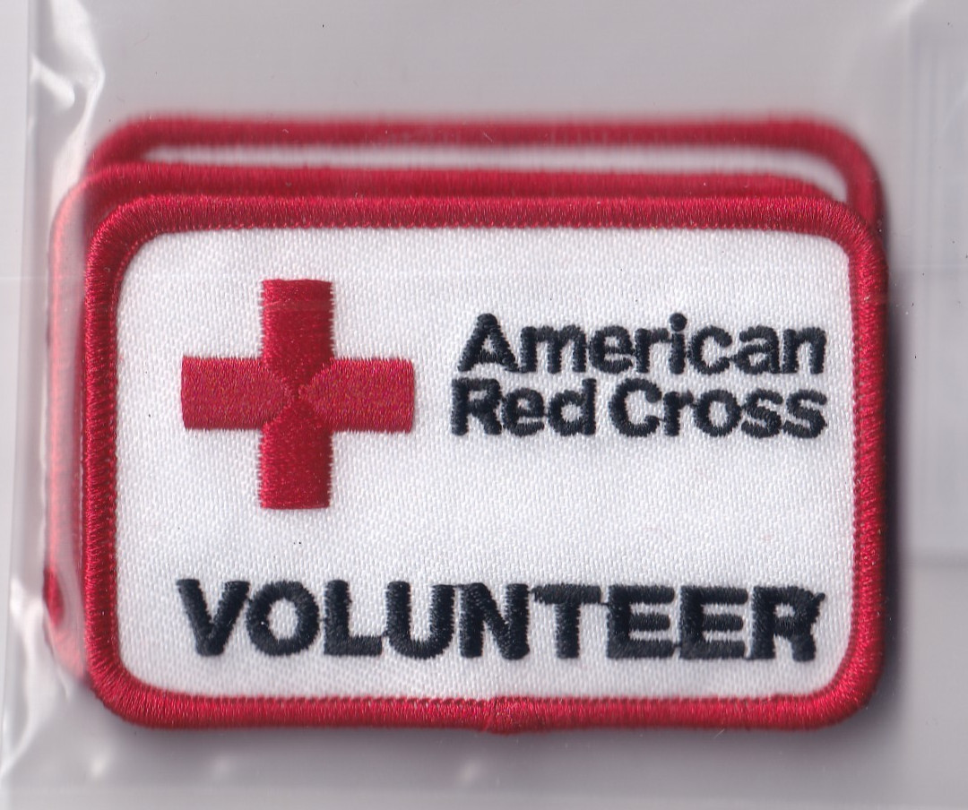 AMERICAN RED CROSS VOLUNTEER PATCH 3 X 2 Inches REDUCED