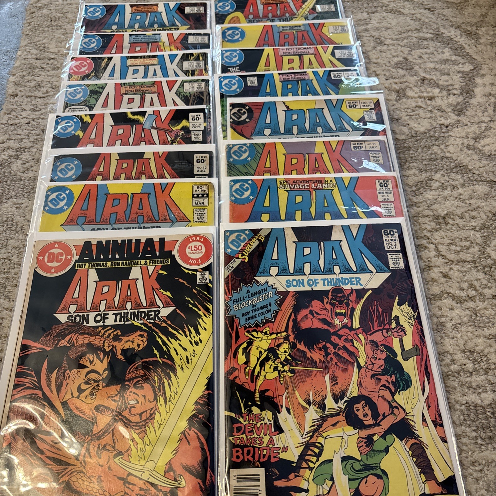 Arak Son Of Thunder 16  Issue Lot DC Comics Roy Thomas Bronze Age 1980s Vintage