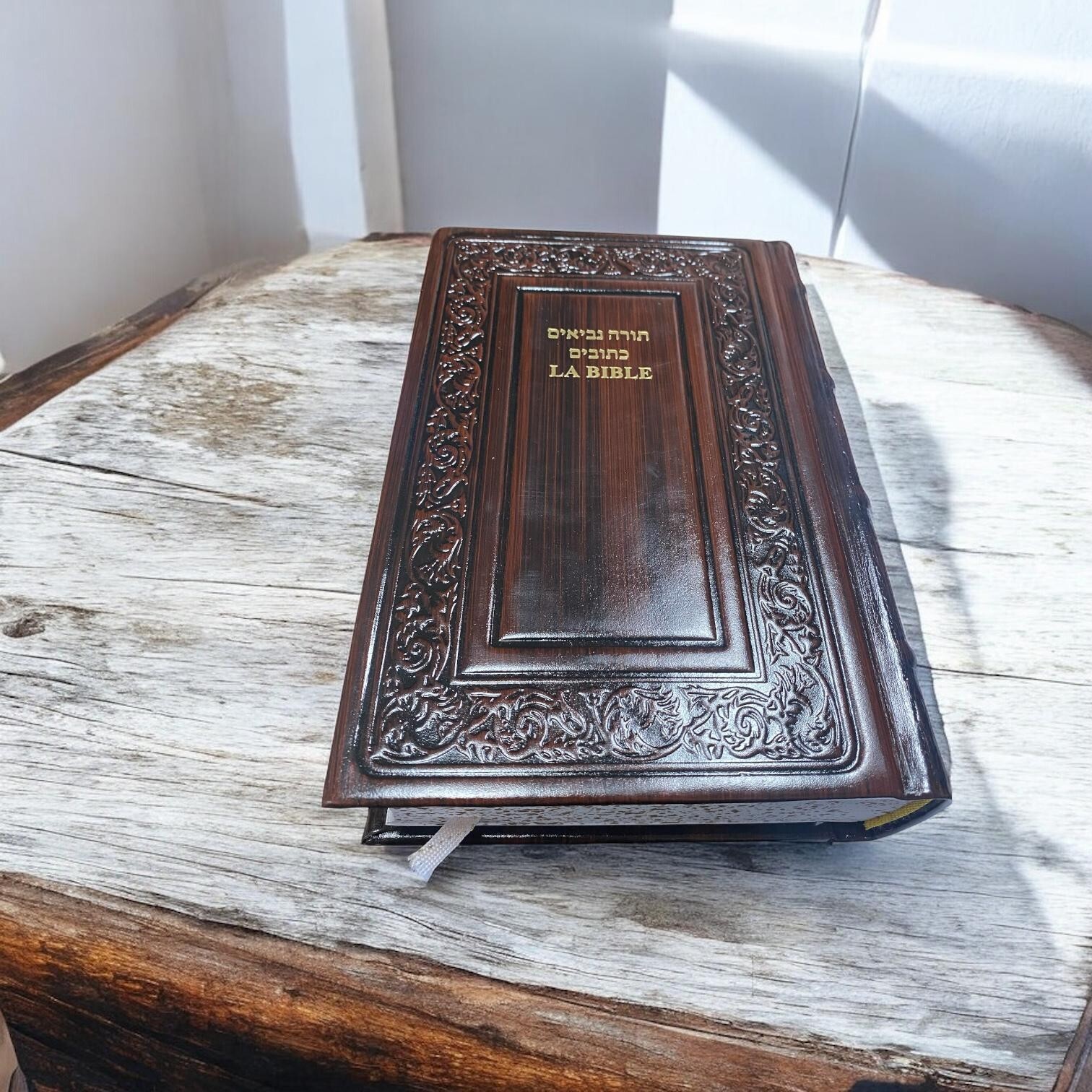 Leather LA BIBLE Hebrew French Jewish Testament Tanakh Tanach Chumash Torah Book