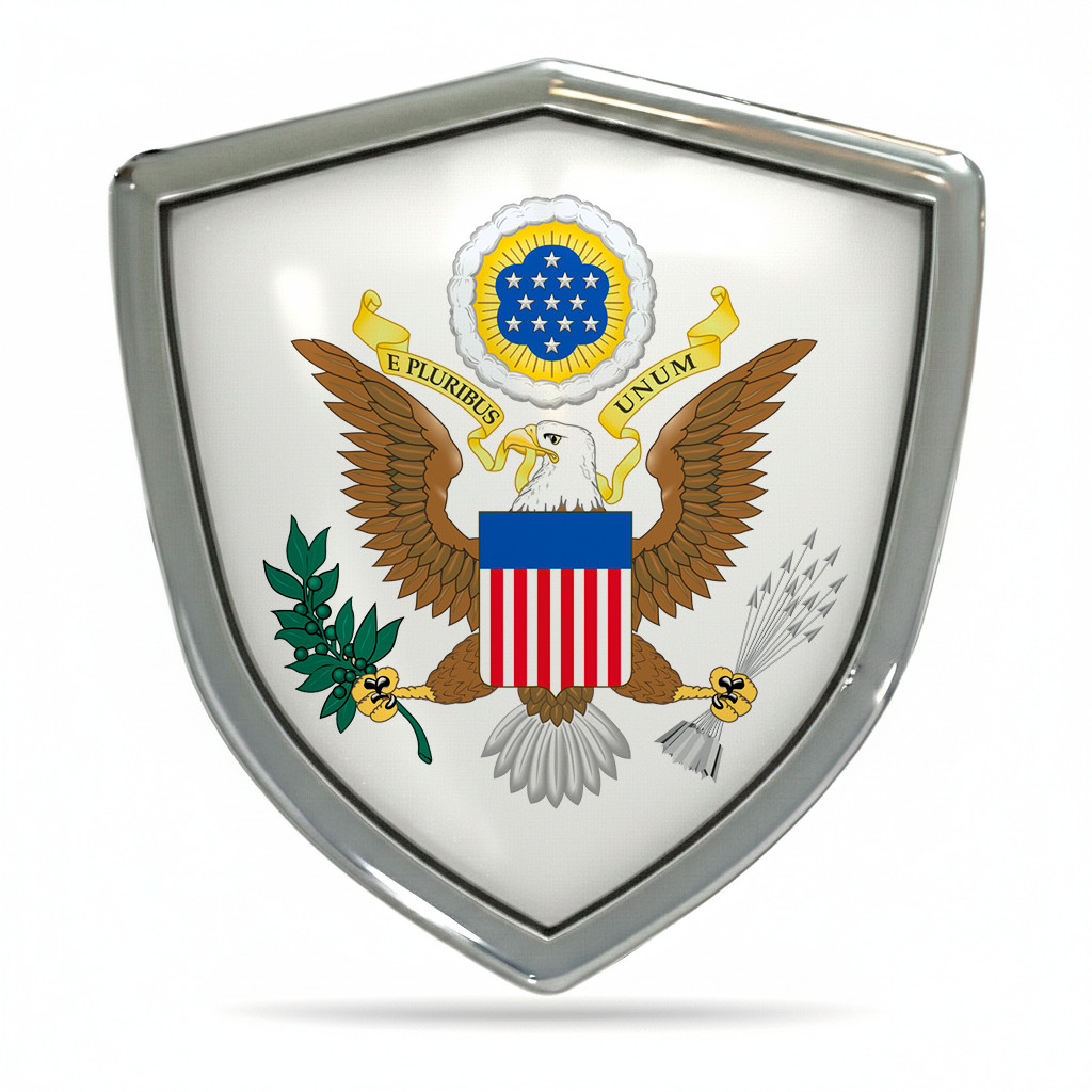 3D Domed United States Coat of Arms American Flag Car Sticker Resin Emblem...