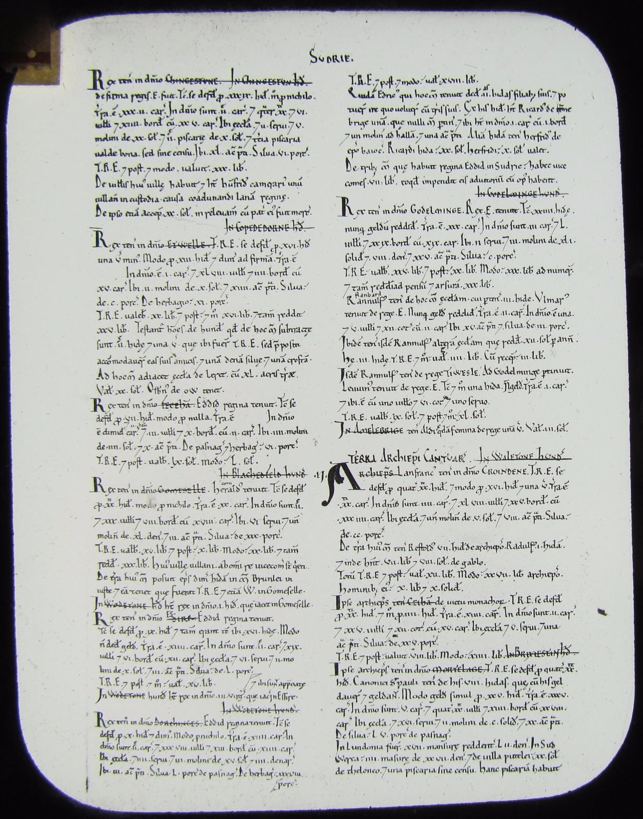 Glass Magic Lantern Slide THE DOMESDAY BOOK C1890 PHOTO ENGLISH HISTORY 