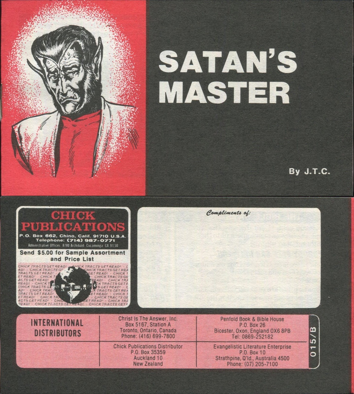 New OOP Satan\'s Master Chick Publications Tract - Jack