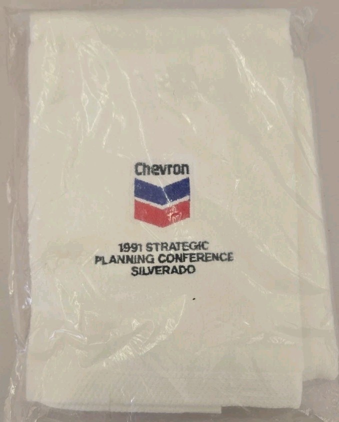 Rare 1991 Chevron Strategic Planning Meeting In Silverado Souvenir Towel NEW