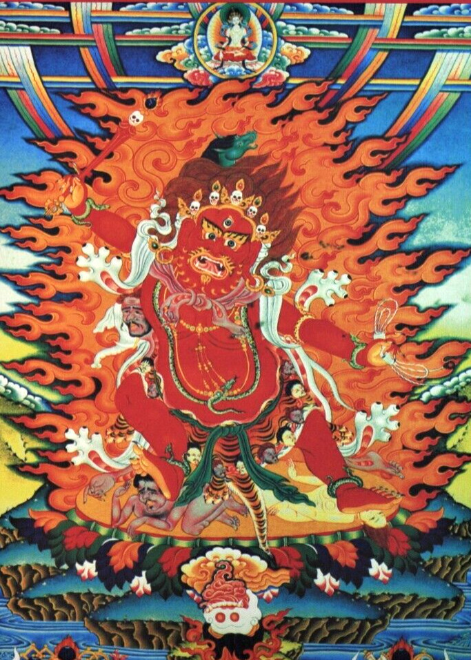 Hayagriva Thangka Printed on natural canvas, 17in