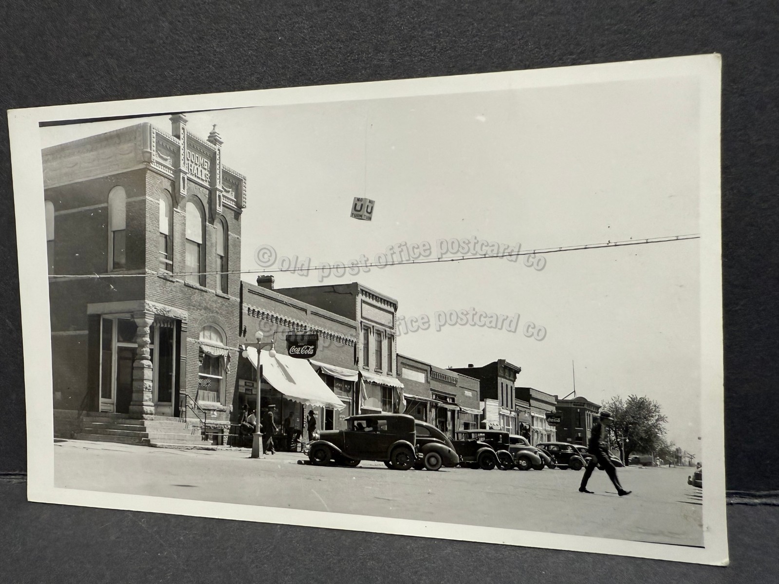 Harvard, Nebraska-Main Street-Bank-1940s-RPPC Real Photo Postcard