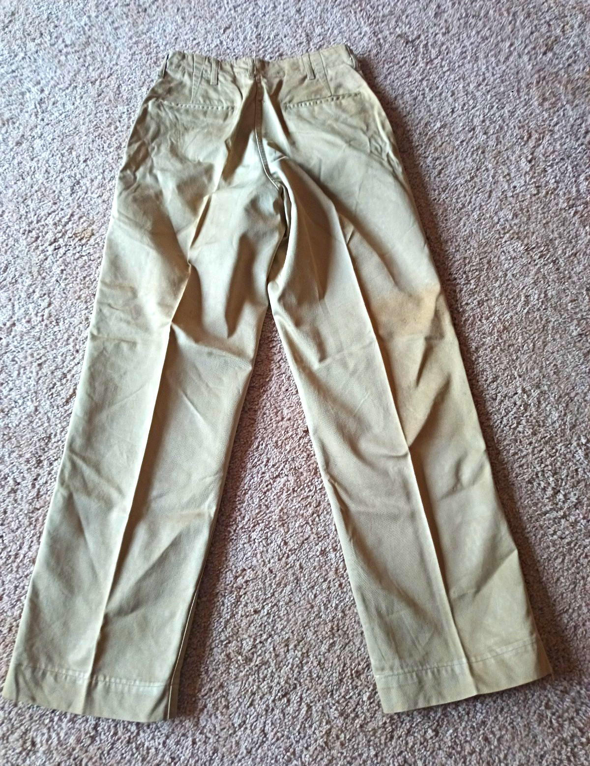 Vtg 1951 US Army Khaki Cotton Chino Trousers 30x33 - 1945 Pattern Korean War 50s