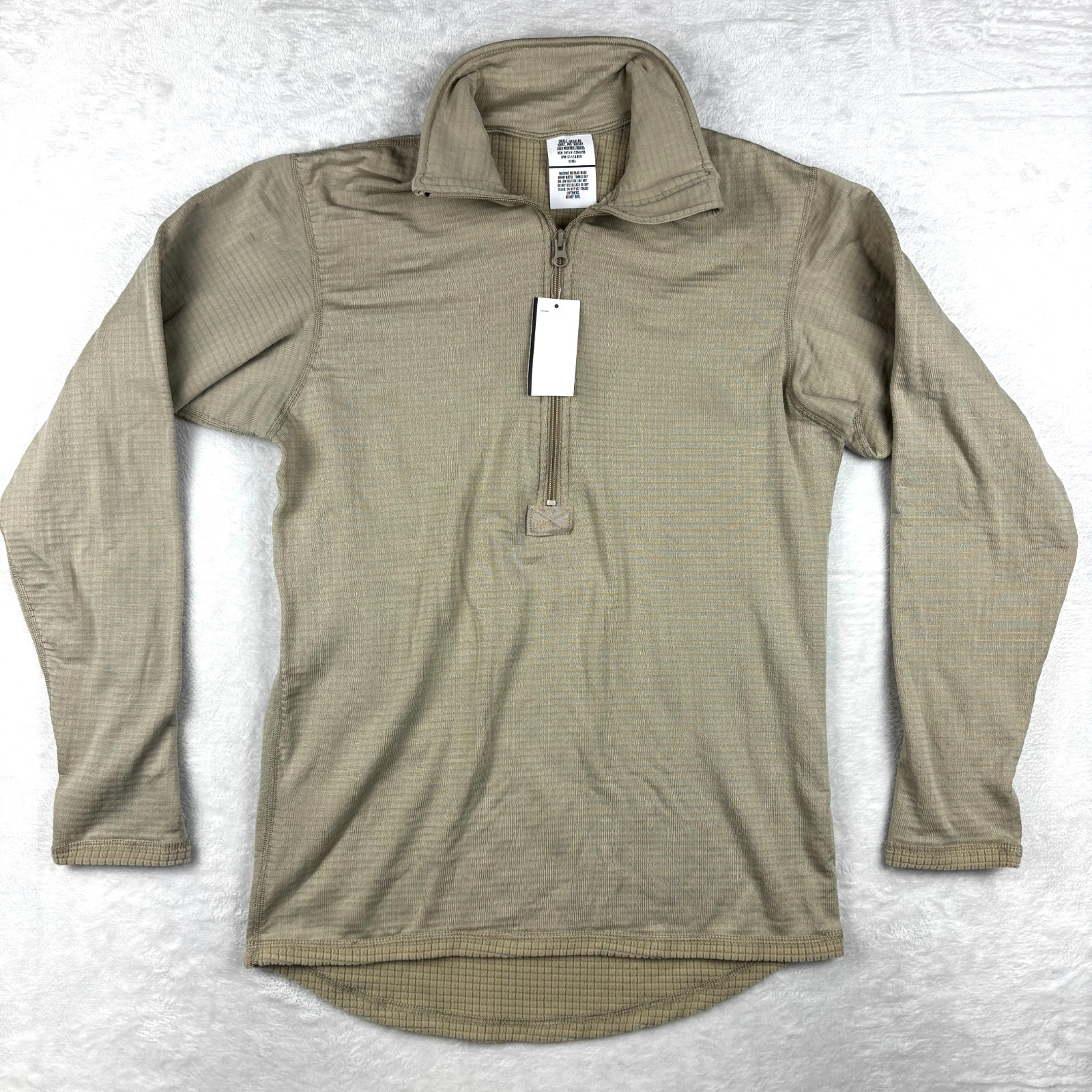NWT US Military Cold Weather Shirt Mens S Midweight Thermal Waffle 1/2 Zip Army
