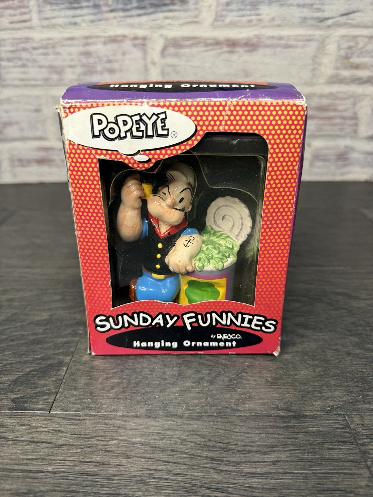 Vintage 2000 Popeye Enesco Sunday Funnies Hanging Ornament With Original Box