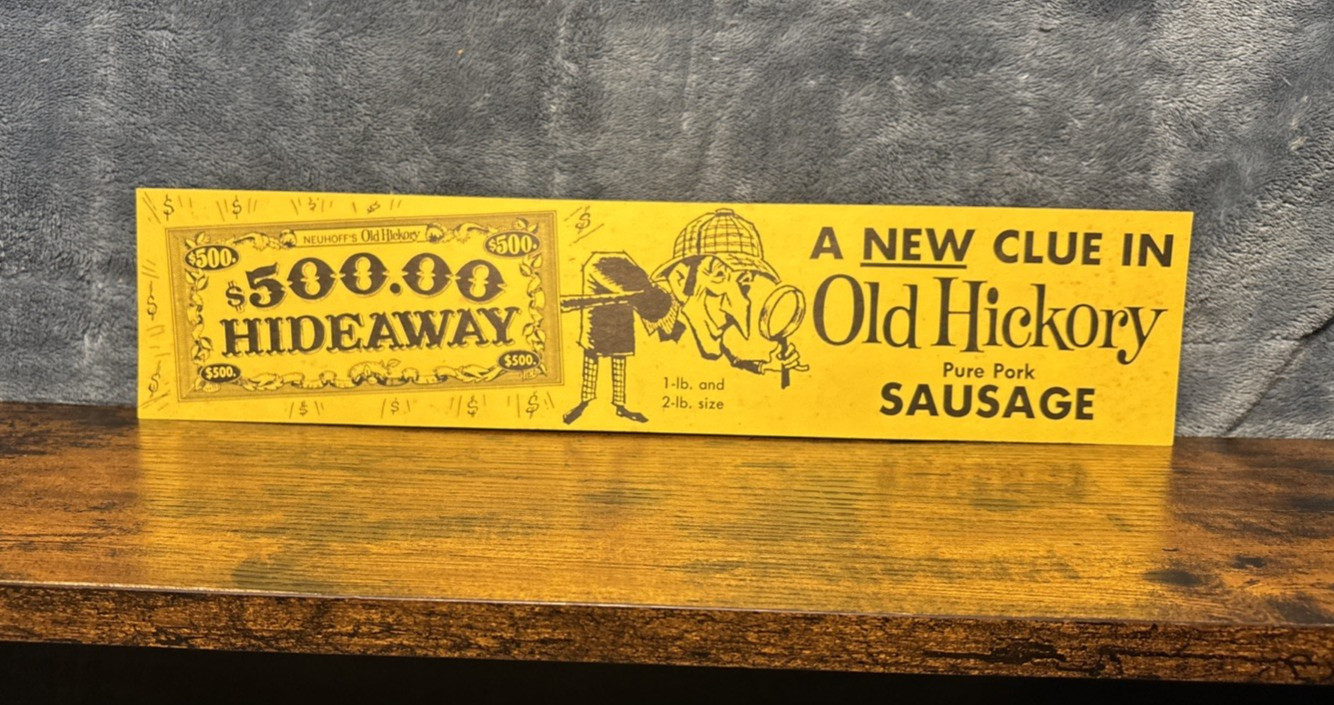 Vintage Neuhoff's Old Hickory Sausage Banner NOS Advertising Nashville TN 15