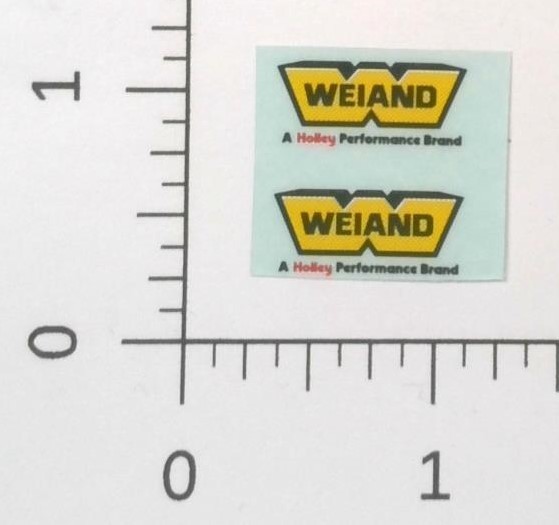 Pair of Weiand Holley Performance Brand Racing Hot Rod Mini Sticker Decals
