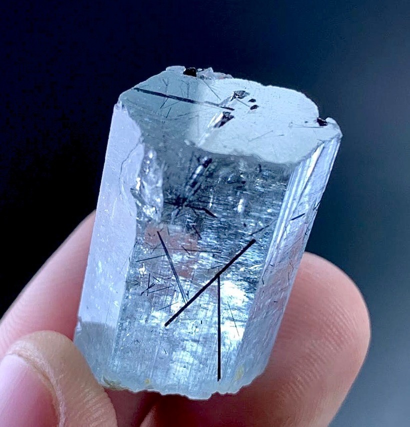 67 Carat Aquamarine Crystal with Schorl Specimen From Skardu Pakistan